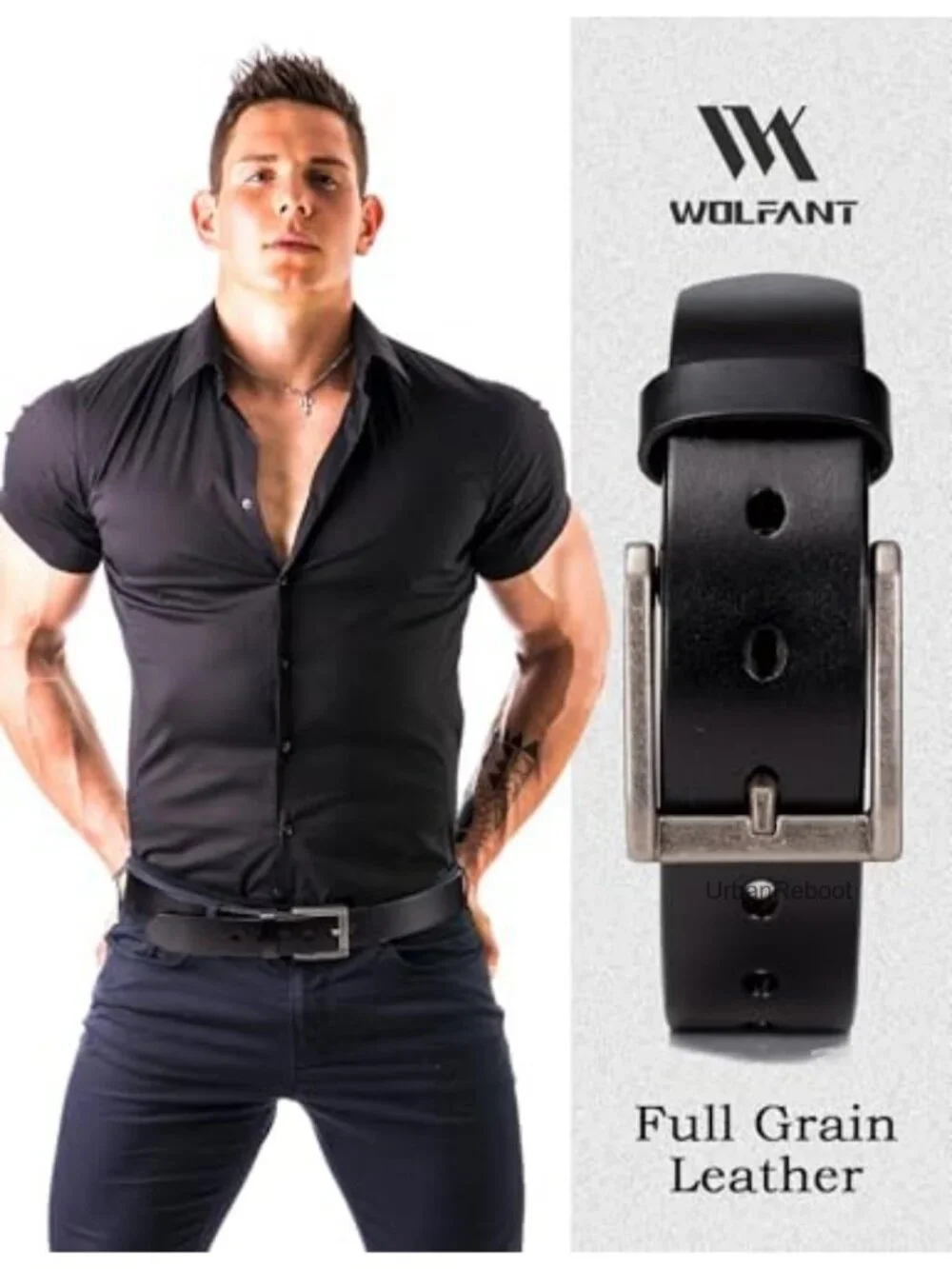 Men's Heavy Duty Full Grain Leather Belt 1.5